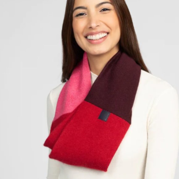 BB Sheep Cashmere Infinity Scarf - Pink and Brown - Unisex - NEW - Picture 1 of 1